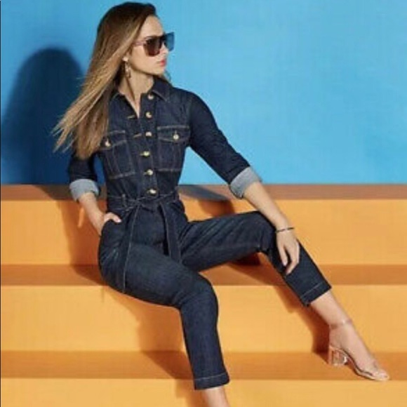 gianni bini denim jumpsuit